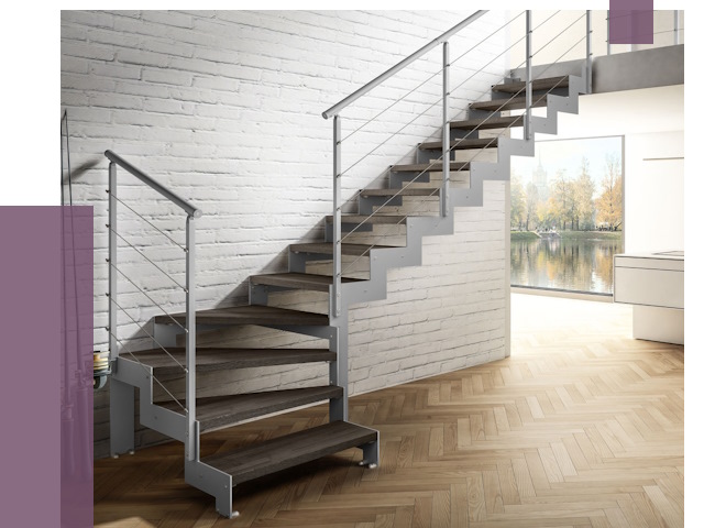 Г-образные лестницы под ключ в Карабулаке от 37443 руб. | ПРОЛЁТ-Крб