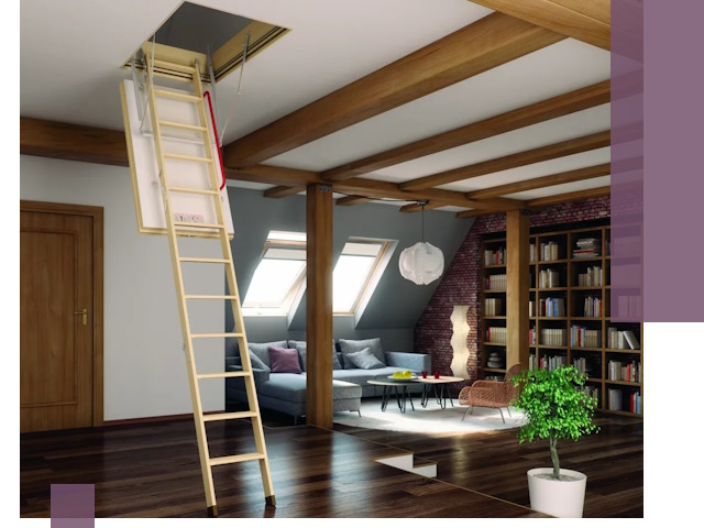 Чердачные лестницы под ключ в Карабулаке: изготовление и монтаж