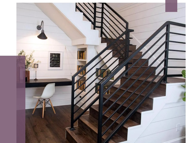 Перила для лестницы в доме в Карабулаке от 7489 руб. — ПРОЛЁТ-Крб