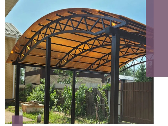 Изготовление навесов под ключ в Карабулаке из качественных материалов