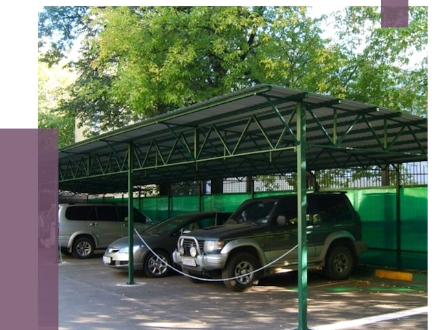 Навесы для парковки в Карабулаке от 81083 руб. заказать | ПРОЛЁТ-Крб