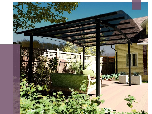 Навесы для террасы в Карабулаке от 13169 руб. под ключ | ПРОЛЁТ-Крб