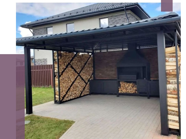 Навесы для барбекю в Карабулаке от 12860 руб. под ключ | ПРОЛЁТ-Крб