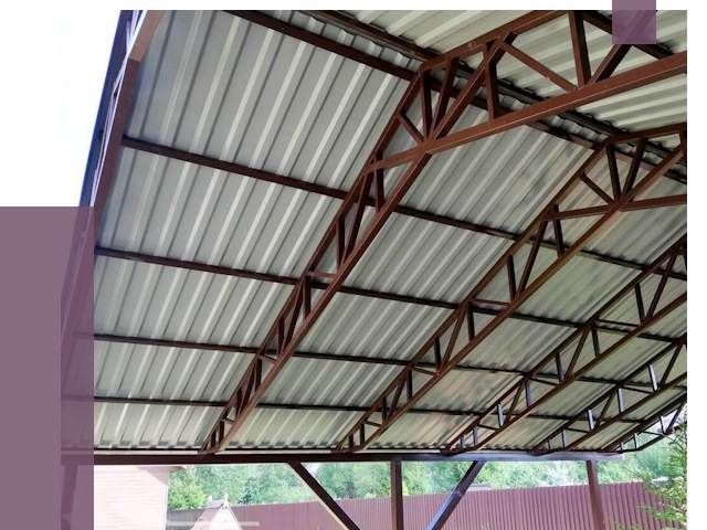 Навесы из профнастила в Карабулаке от 7437 руб. | ПРОЛЁТ-Крб