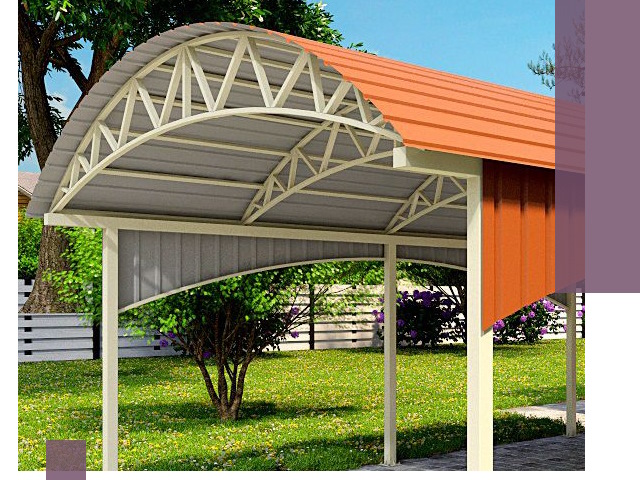 Навесы из профнастила под ключ в Карабулаке — установка и монтаж