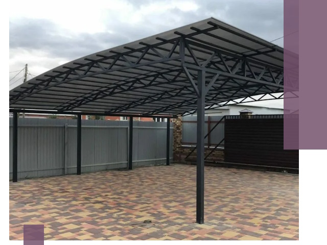 Металлические навесы под ключ в Карабулаке — изготовление и монтаж