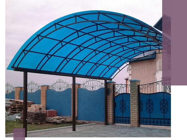 Арочные навесы под ключ в Карабулаке — изготовление и монтаж