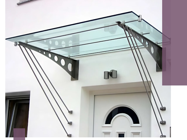 Козырьки над входом под ключ в Карабулаке — изготовление и монтаж