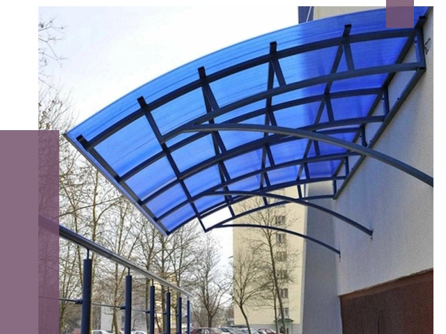 Козырьки из поликарбоната в Карабулаке от 4338 руб. под ключ | ПРОЛЁТ-Крб