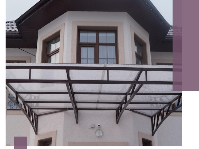 Козырьки из поликарбоната под ключ в Карабулаке