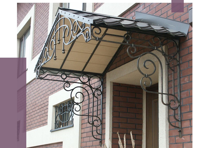 Двускатные козырьки в Карабулаке под ключ от 12911 руб.