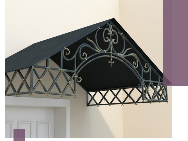 Двускатные металлические козырьки под ключ в Карабулаке