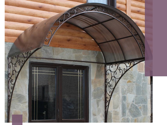 Арочные козырьки под ключ в Карабулаке: изготовление и монтаж